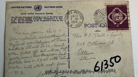 Postcard Sent From the U.N. Is Returned to Sender After 72 Years