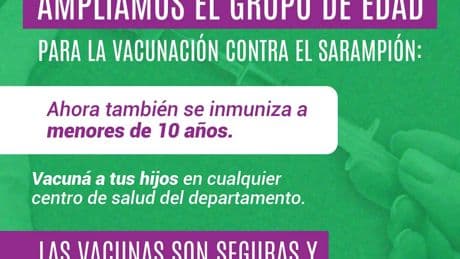 Santa Cruz amplía el rango prioritario de vacunación contra sarampión
