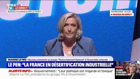 "Il ne peut exister de justice sociale sans justice économique", affirme Marine Le Pen
