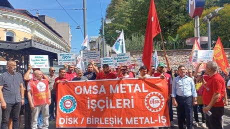 OMSA Metal işçileri İsveç Başkonsolosluğuna yürüdü: Sendika hakkımız tanınsın