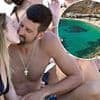 Novak Djokovic packs on the PDA with wife Jelena as duo enjoy kiss during luxury holiday - at Greek resort where champagne can cost £100,000!