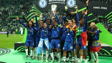 Mykhailo Mudryk left out of Chelsea trophy celebrations despite travelling to Poland in his club kit to collect a medal