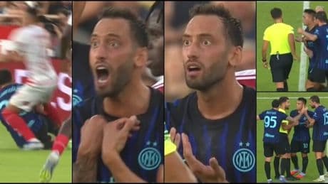 Calhanoglu espulso cos&igrave;, furia contro l'arbitro: cosa &egrave; successo in Monaco-Inter