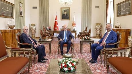 TBMM Başkanı Kurtulmuş, AYM Başkanı Özkaya'yı kabul etti