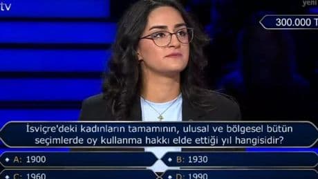 İsviçre'deki kadınların tamamının ulusal ve bölgesel bütün seçimlerde oy kullanma hakkı elde ettiği yıl hangisidir?
