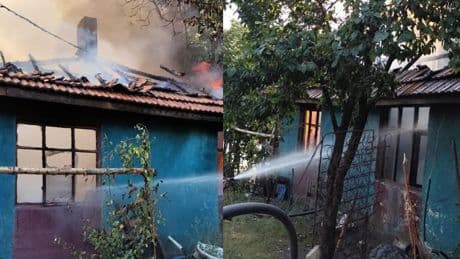 Çorum’da yanan ev kullanılmaz hale geldi