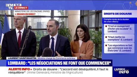 Droits de douane de 15% pour l'UE: pour le ministre chargé du Commerce extérieur, "il est faux de dire que le Royaume-Uni a un meilleur accord que l'Union européenne"