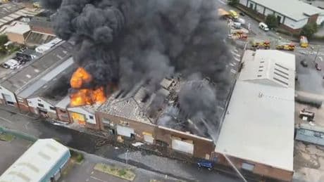 Firefighters tackle ‘significant’ factory fire blaze as 20 tonnes of tyres go up in smoke