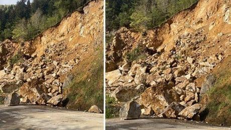 Giresun'da heyelan! Pınarlar-Yavuzkemal kara yolu ulaşıma kapandı