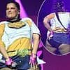 Nelly Furtado pokes fun at response to her changing shape in optical illusion 'skinny' T-shirt as she embraces her 'new silhouette' at Manchester Pride