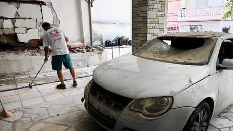 A strong bomb explosion targets a Greek prison guard's home