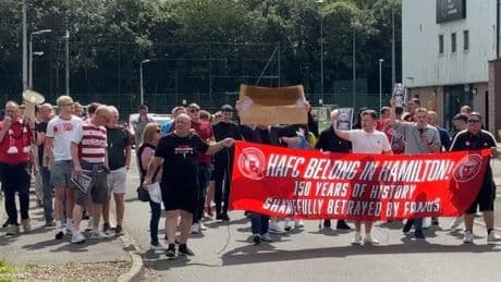 Hamilton Accies chairman brands fan protest a 'disgrace' amid police intervention and warns ringleaders face ban