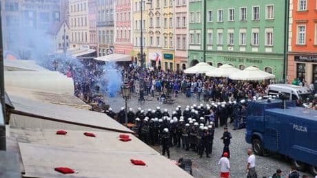 Chelsea and Real Betis violence breaks out as water cannon fired and riot police deployed