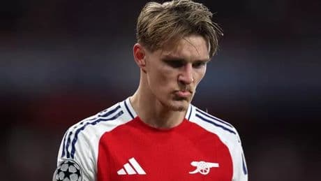 Arsenal fans lose patience with Martin Odegaard after performance in PSG defeat
