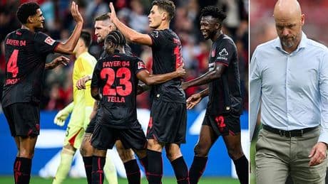 Bayer Leverkusen back to winning ways with NINE men in first match since brutal sacking of ex-Man United boss Erik ten Hag