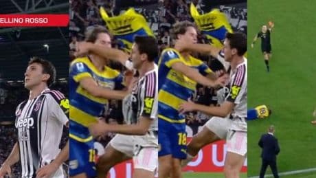 <p>Cambiaso, follia in Juve-Parma: colpo proibito a Lovik e rosso diretto. E rischia l'Inter</p>