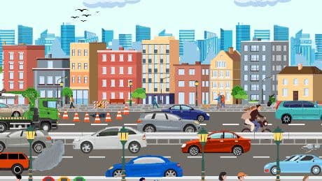 Everyone can see the busy motorway scene – but only the sharpest drivers can spot all five hazards in 15 seconds