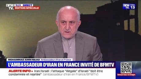 Conflit Israël-Iran: "On va résister devant toutes les tentatives" d'Israël, indique l'ambassadeur d'Iran en France