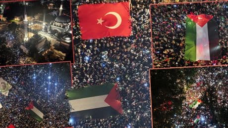 'Gazze'ye Umut Ol' yürüyüşü! On binlerce kişi Filistin için tek yürek