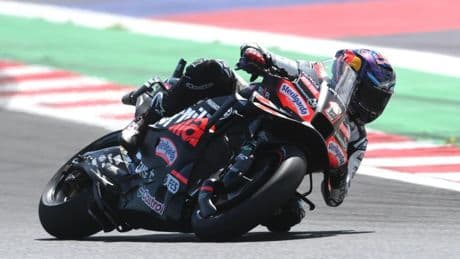 El feliz reencuentro de Jorge Martín y Aprilia en Misano