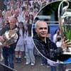 Barcelona legend Andres Iniesta sends fans into a frenzy as he delivers the Champions League trophy to Munich ahead of the final between PSG and Inter Milan