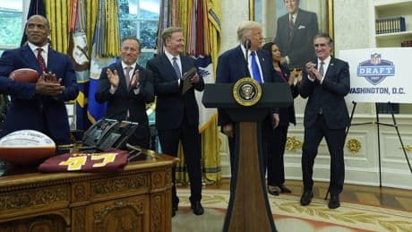 Donald Trump, Roger Goodell announce Washington as 2027 NFL Draft host