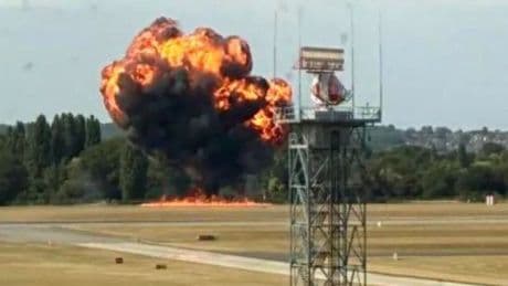 Small plane crashes and bursts into flames after take off at Southend airport