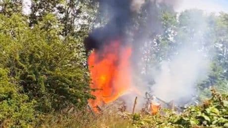 Ball of flames after London-bound train strikes van in high-speed collision