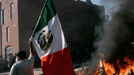 Mexico’s President Calls Image of Flag in Protests a ‘Provocation’