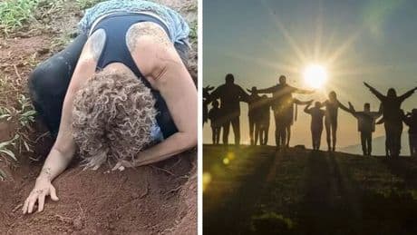 The spiritual retreat seeing people 'buried alive' for up to 7 minutes