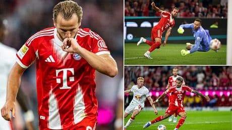 Harry Kane bags 14-minute hat-trick after Luis Diaz scores on Bundesliga debut as Bayern Munich hit RB Leipzig for SIX on opening day of new season
