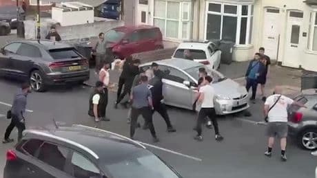 Mass brawl erupts on Birmingham street as 'fights break out all over the place'