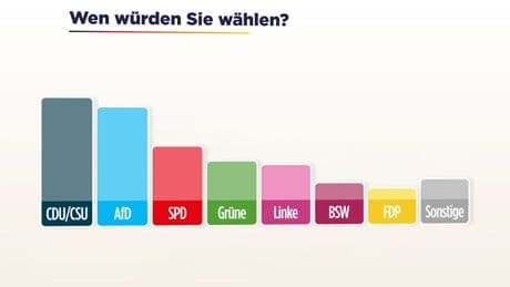 Sonntagsfrage - Die AfD kommt der Union immer näher