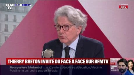 Guerre en Ukraine: Thierry Breton regrette que "l'Union européenne ait quasiment disparu" des négociations