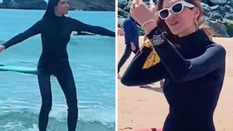 Sara Carbonero, de hacer turismo en Bilbao a surfear en Biarritz