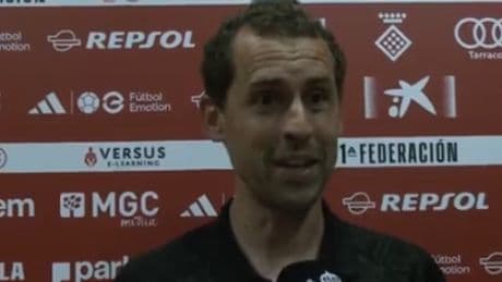 Iosu Rivas no se fía aún del Nástic: "Estamos felices pero con los pies en el suelo, queda la vuelta"