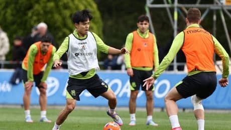 Kubo se entrena con normalidad e Imanol tira del Sanse ante la ausencia de recuperaciones