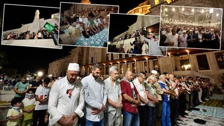 Yüzlerce kişi Gazze'ye ses oldu: Fatih Camii'nde eller semaya açıldı