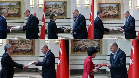 5 ülkenin büyükelçisi, Erdoğan'a güven mektuplarını sundu