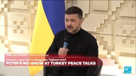 Ukraine's Zelensky says he is 'ready' for talks with Putin in a news conference in Turkey