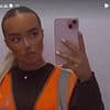 OnlyFans model shows off her high-vis as she does community service for throwing milkshake over Nigel Farage