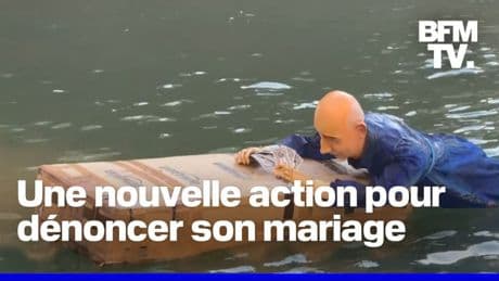 Un mannequin de Jeff Bezos largué dans le Grand Canal à Venise pour protester contre son mariage