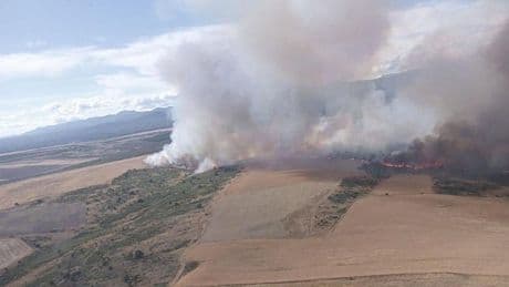 Una máquina agrícola provoca el incendio de nivel 2 en Ferreras: arden dos gallineros y cortado un tramo de carretera