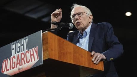 Watch: Bernie Sanders reacts to Trump's Iran strikes in real time at 'Fighting Oligarchy' rally