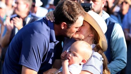 Scottie Scheffler kisses wife Meredith, hugs son Bennett in sweet moment after PGA Championship win