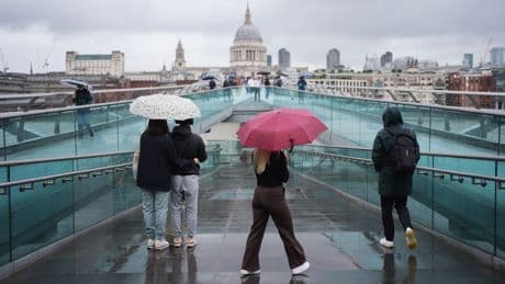 30,000 lightning strikes hit UK - with roads flooded and landslip disrupting trains