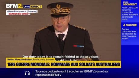 Anzac day: le préfet de la Somme appelle à "continuer le combat contre tous les obscurantismes"