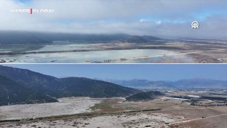 Kuraklığın etkilediği Avlan Gölü'nün mevsimsel değişimi felaketin boyutunu gözler önüne serdi