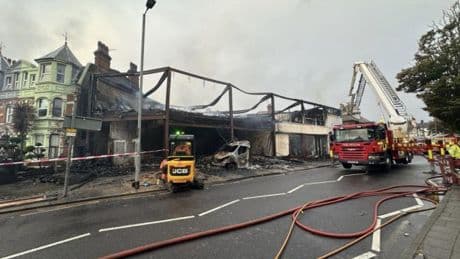 Homes evacuated after major fire tears through building in Clacton town centre
