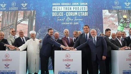 Ankara-Kırıkkale-Çorum-Samsun Hızlı Demiryolu Projesi'nde 'Delice-Çorum' etabının temeli atıldı